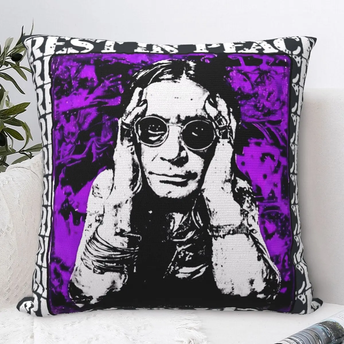 

Ozzy Osbourne Pillow Case Retro Trendy Pillow Cover Square Printed Cushion Cover Pillowcases For Sofa Bedroom Home Decor