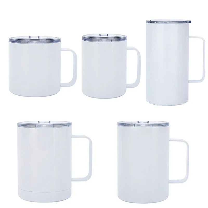 Taza recta en blanco de sublimación, botellas de agua de acero inoxidable, vaso DIY, taza de café, frascos de vacío, termo aislado de 10-24OZ