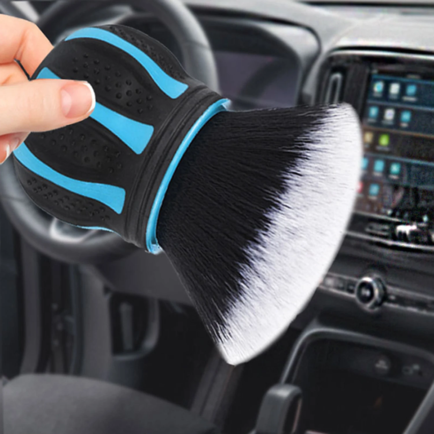 Soft and Efficient Fine Cleaning Brush for Car Interior - Gentle Detail Brush with Spherical Design for Maximum Cleaning Power