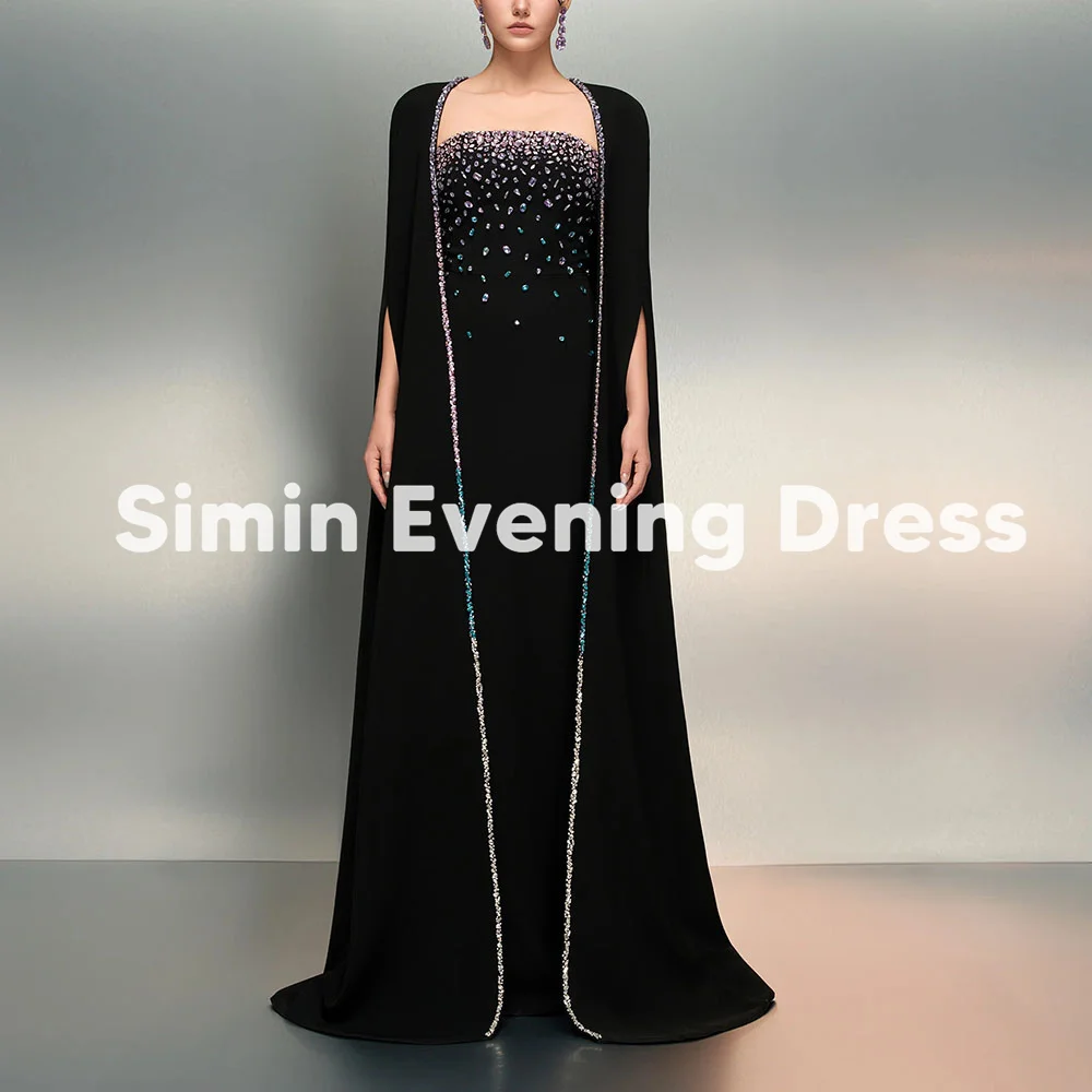 

Simin Women's Customized Strapless Beaded Straight Evening Dress Sleeveless With Shawl Floor-Length Formal Elegant Dresses 2025