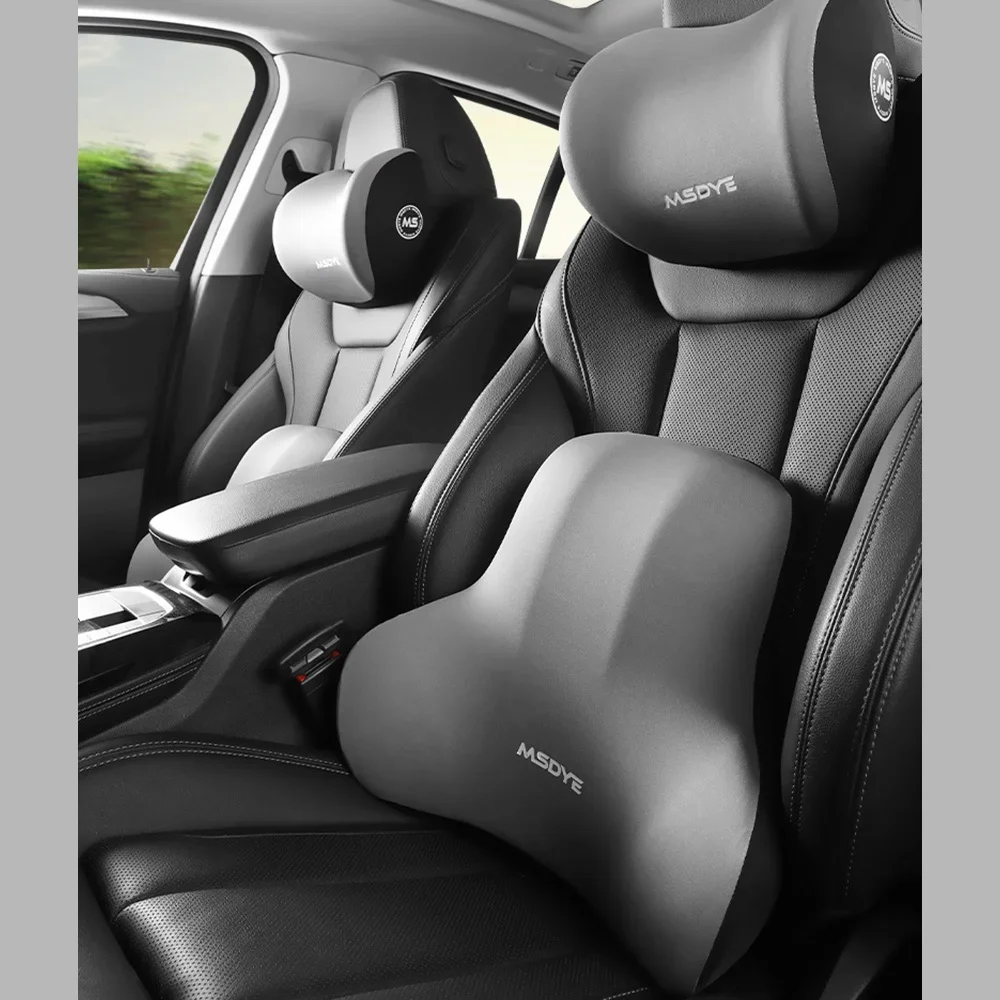 Auto-Nackenkissen aus Memory-Schaum, Lendenwirbelstütze, Rückenlehnenkissen, Lendenkissen, Auto-Kopfstützenkissen