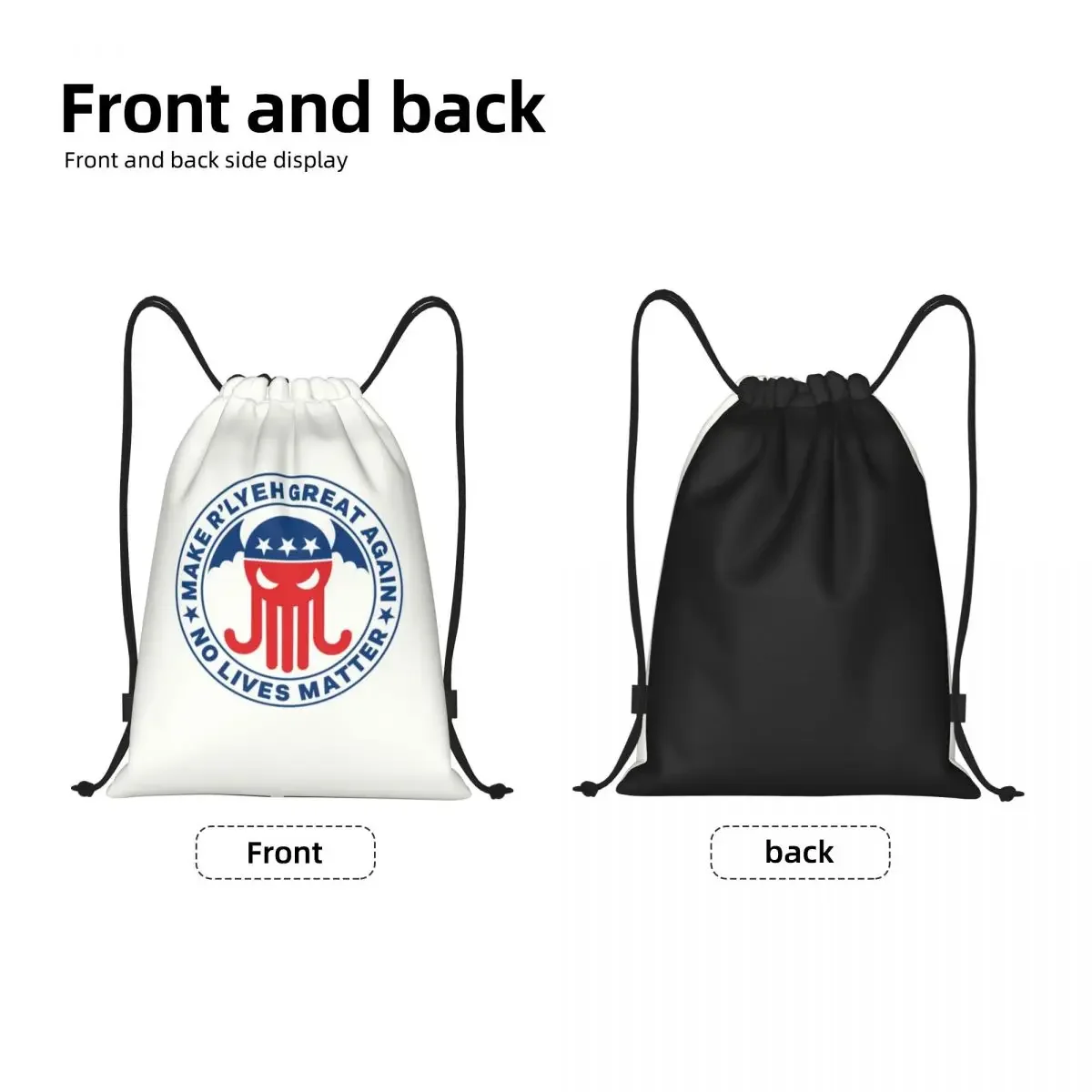 Cthulhu Make R'lyeh Great Again No Lives Matter Drawstring Backpack Sports Gym Bag For Women Men Shopping Sackpack