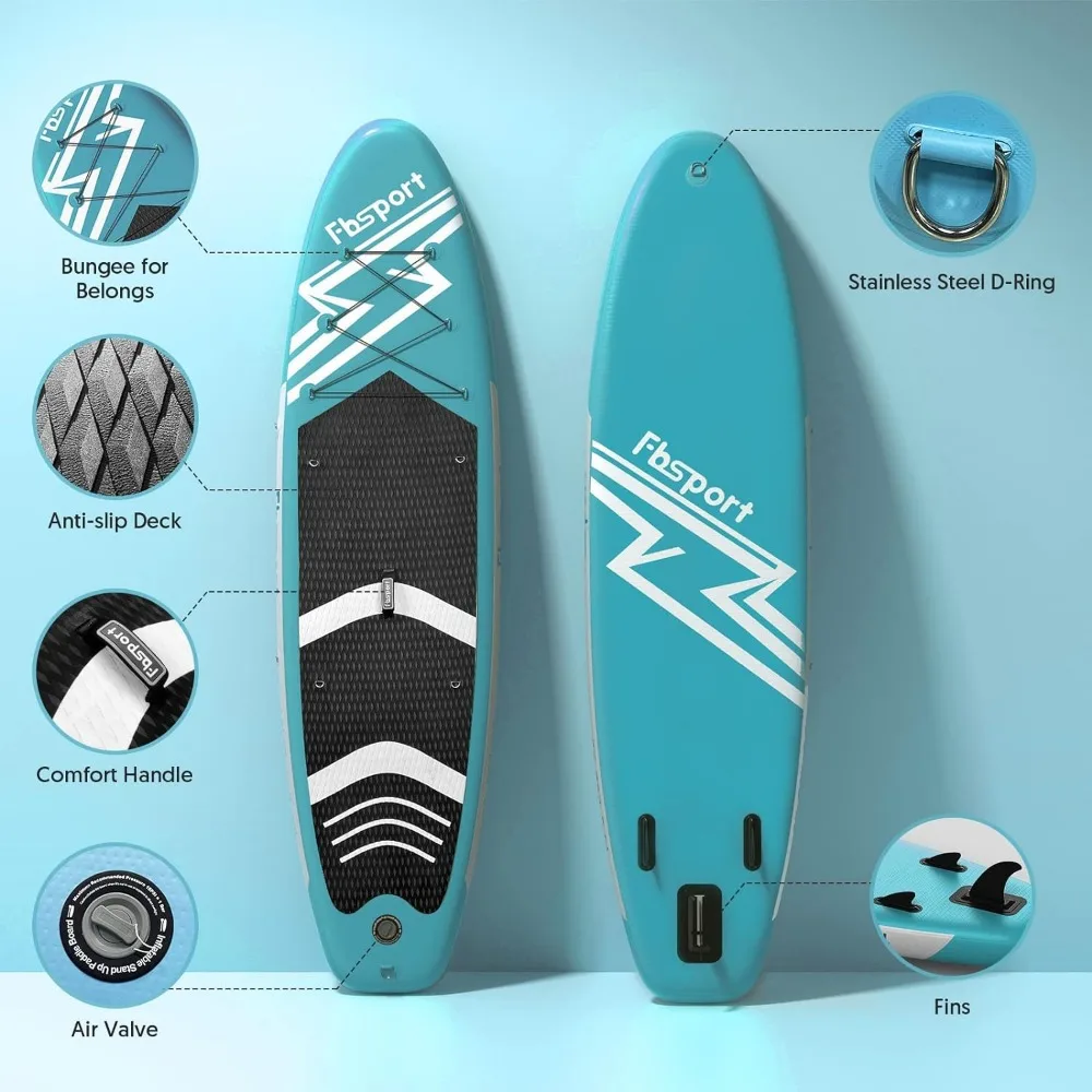 Prémio Stand Up Paddle Board, Yoga Board, durável SUP Acessórios, Carry Bag, Passo largo, Surf Control, 11'