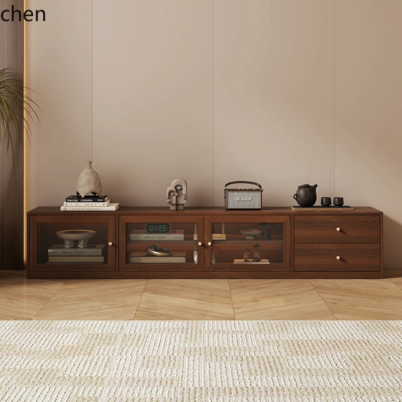 X5-1 new Chinese-style household medieval style floor-to-ceiling TV cabinet combination side cabinet integrated storage locker