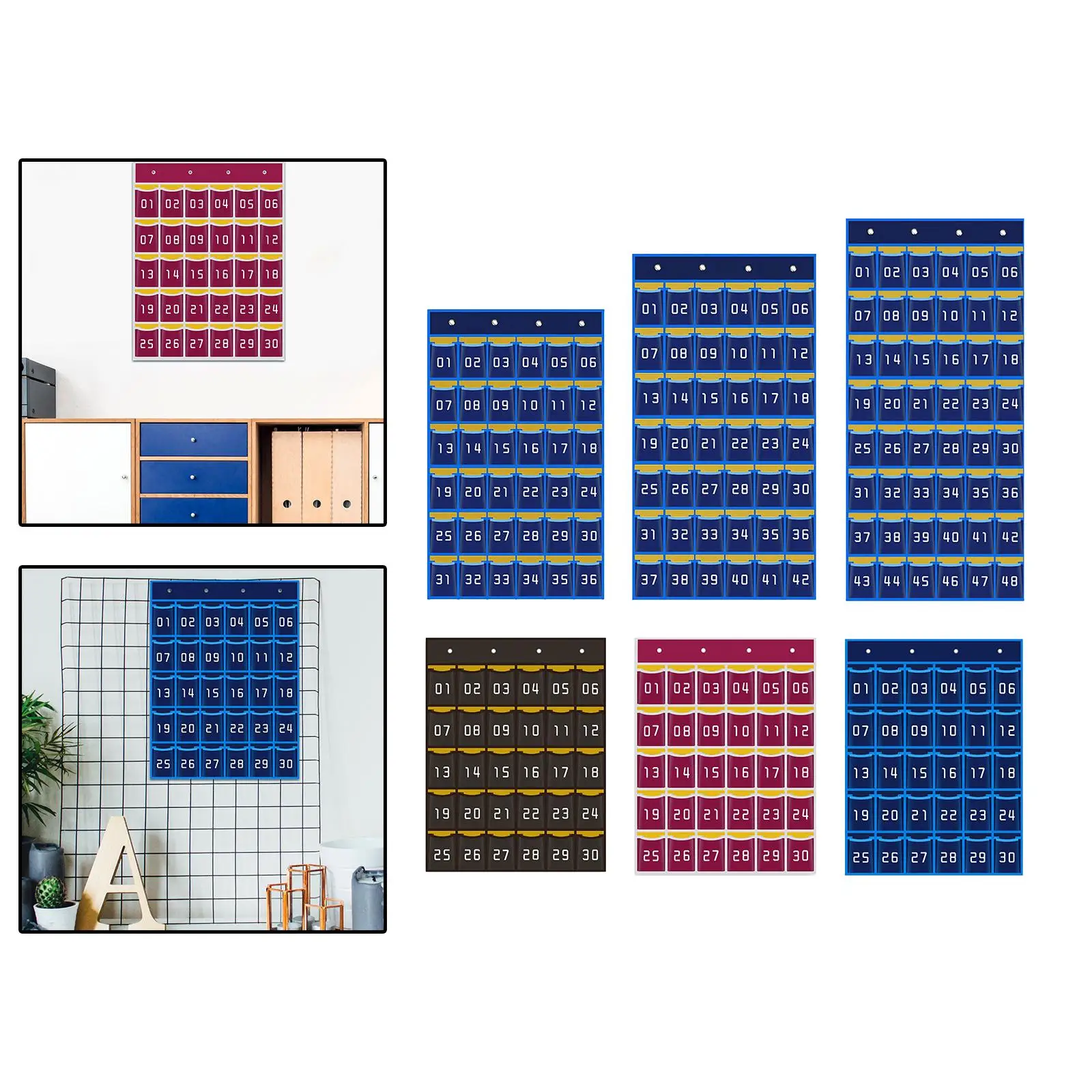 

Classroom Pocket Chart Classroom Hanging Organizer for Home Bedroom Cabinet