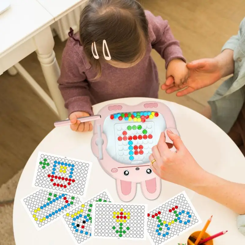 Mini tablero magnético de puntos con forma de conejo, juguete Montessori seguro e inofensivo, Navidad, Año Nuevo, nacimiento