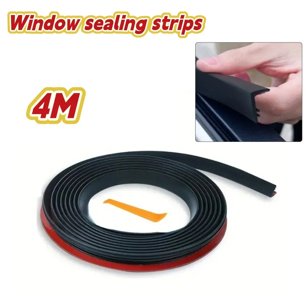 4m Car Window Seal Strip Rubber Auto Car Side Window Lift Gap Filler Soundproof Waterproof Protector Strip ﻿