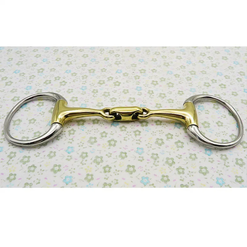 135mm Rvs Paard Gag Bit Chew Harnas Taffle Bite Losse Ovale Link Mondstuk Paard Training Paardensport Apparatuur