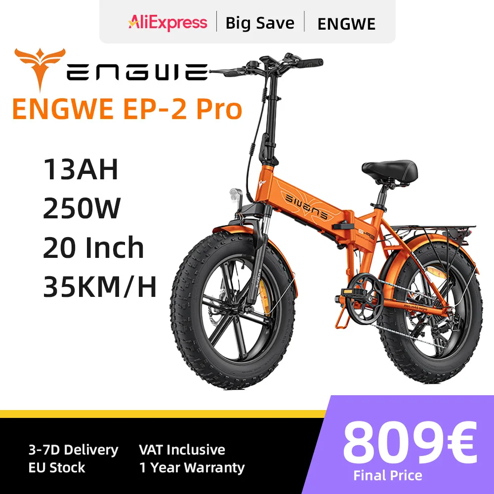 ENGWE EP-2PRO Electric Bicycle 750W Powerful Motor 48V13AH Lithium Battery Electric Bike Folding Adult 20*4 Inch Fat Tire E Bike