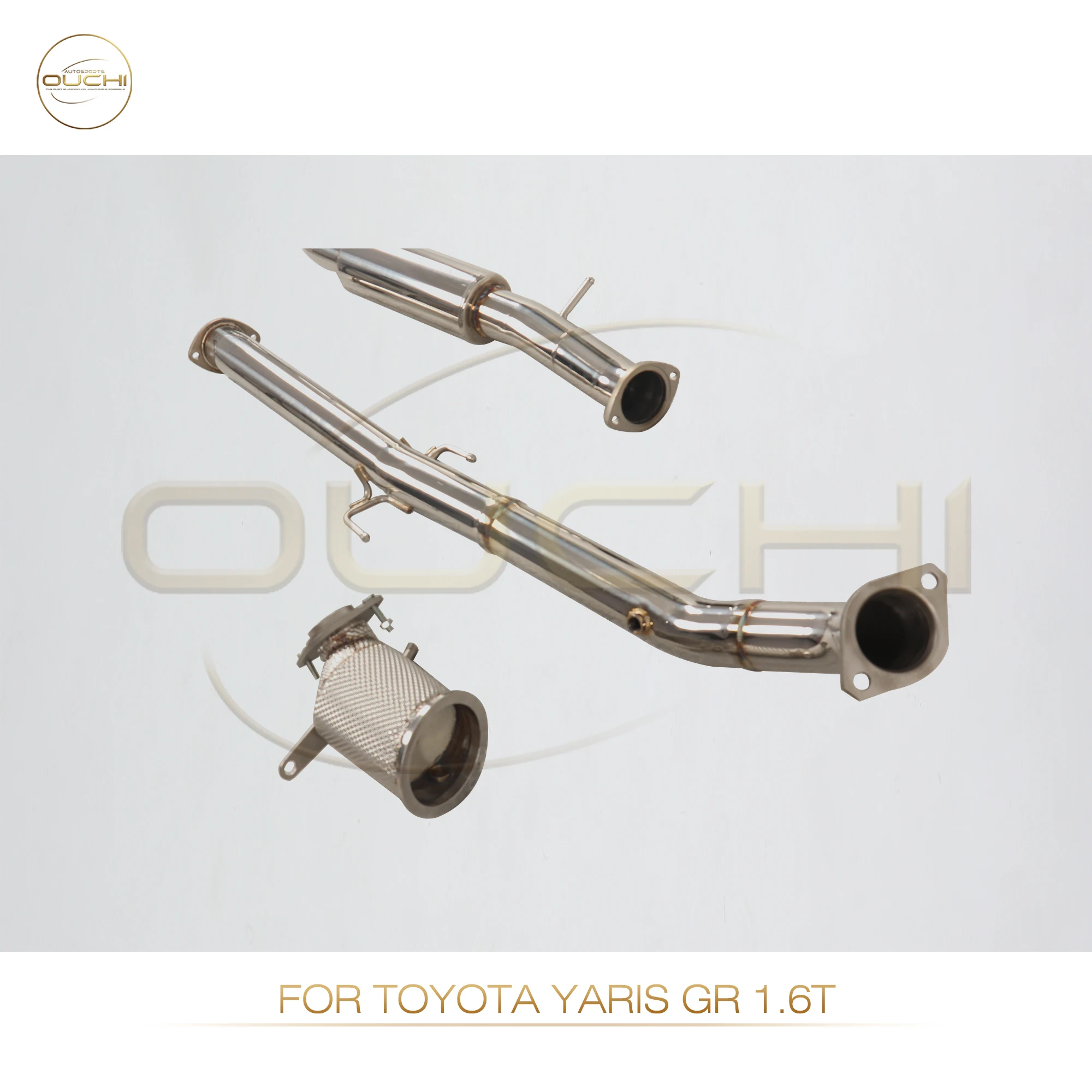 نظام عادم كامل من الفولاذ المقاوم للصدأ من OUCHI لسيارة Toyota Yaris GR 1.6T مع صمامات كاتم الصوت ونظام عادم الأنابيب الأوتوماتيكية