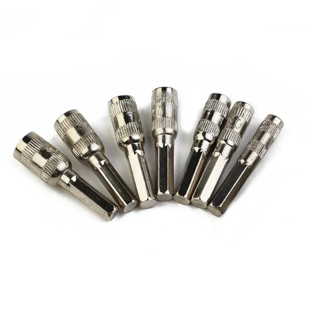 High Quality Practical Hex Socket Hex Shank Driver Silver 6 Point 7Pcs/Set H4(3/25") Hand Tools Hexagonal Shank
