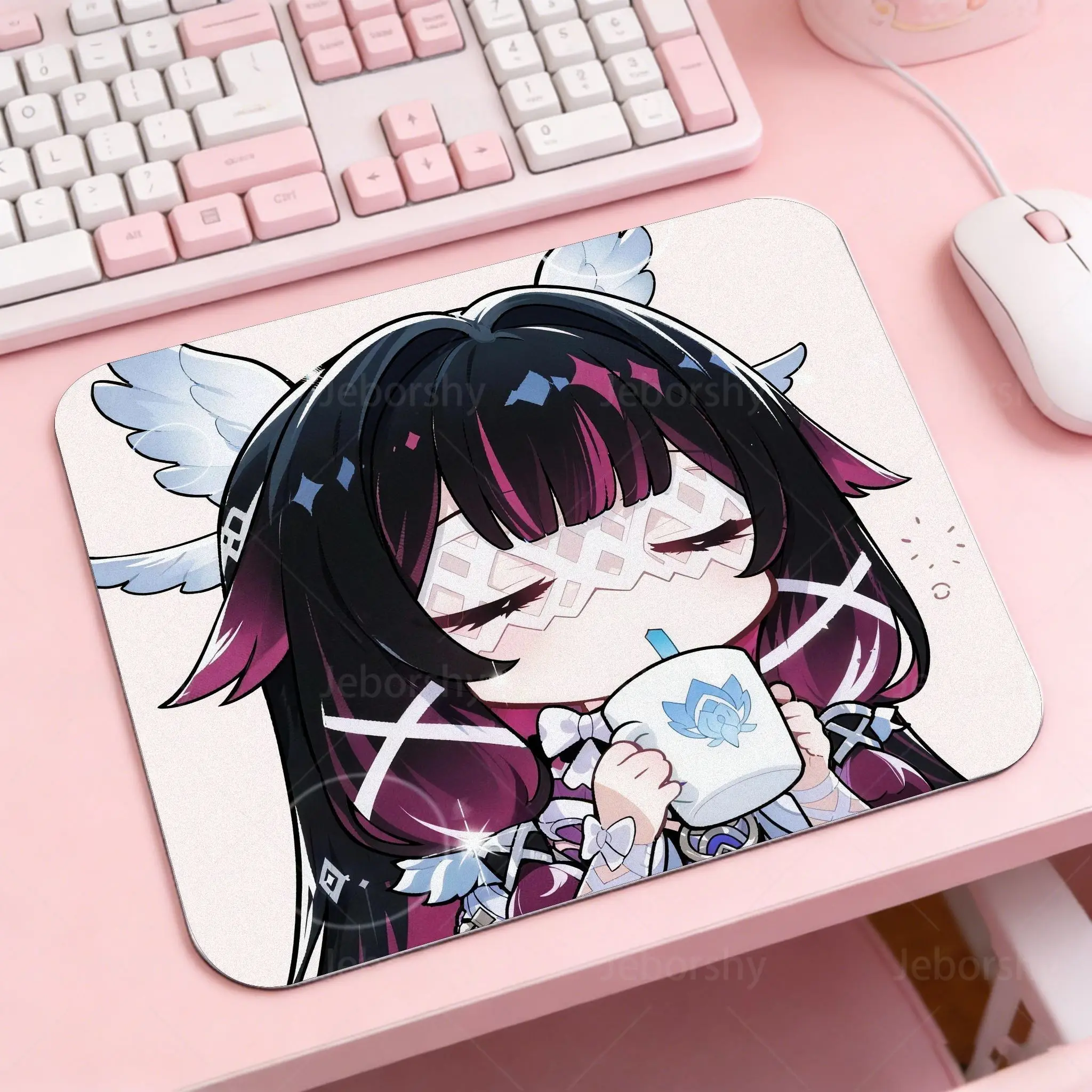 Pretty Columbina Game Genshin Mouse Pad Small Size Desk Mat Keyboard Ergonomic Office Rubber PC Non-slip Anti-fray Home Mousepad