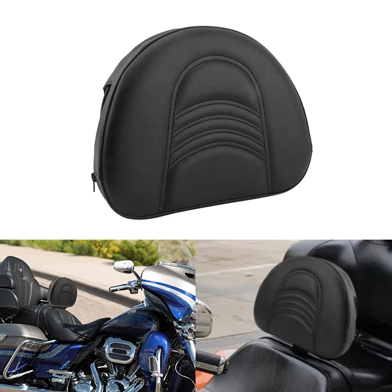 1 Pc Motorcycle Front Driver Backrest Cushion Pillow Leather Sissy Bar Back Pad For Harley Touring Softail Road Glide 1994-2022