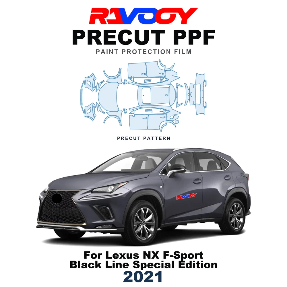 Precut PPF For Lexus NX F-Sport Black Line Special Edition 2021-2021 8.5mil TPU Paint Protection Film Hood Bonnet Bumper Fenders