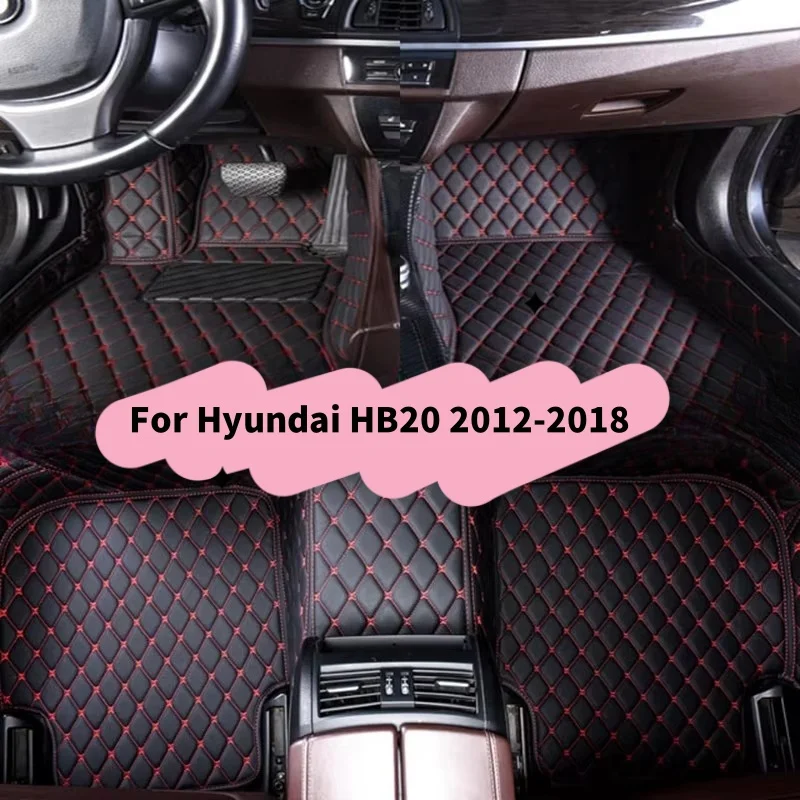 

Автомобильные коврики на заказ, нескользящая искусственная кожа для Hyundai HB20 2012-2017, автомобильные ковры, аксессуары для интерьера для ног
