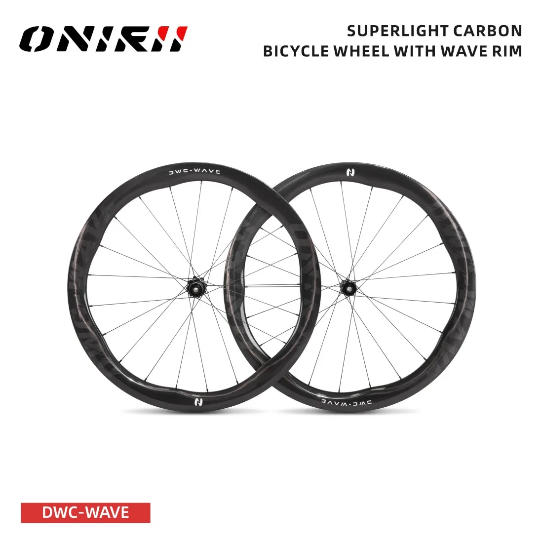 2025 ONIRII DWC-WAVE Wave Carbon Bike Wheel 700C Ultra-light Wheel Tubeless Vacuum 55mm Rim 21 Holes HG for Cycling Road Bicycle