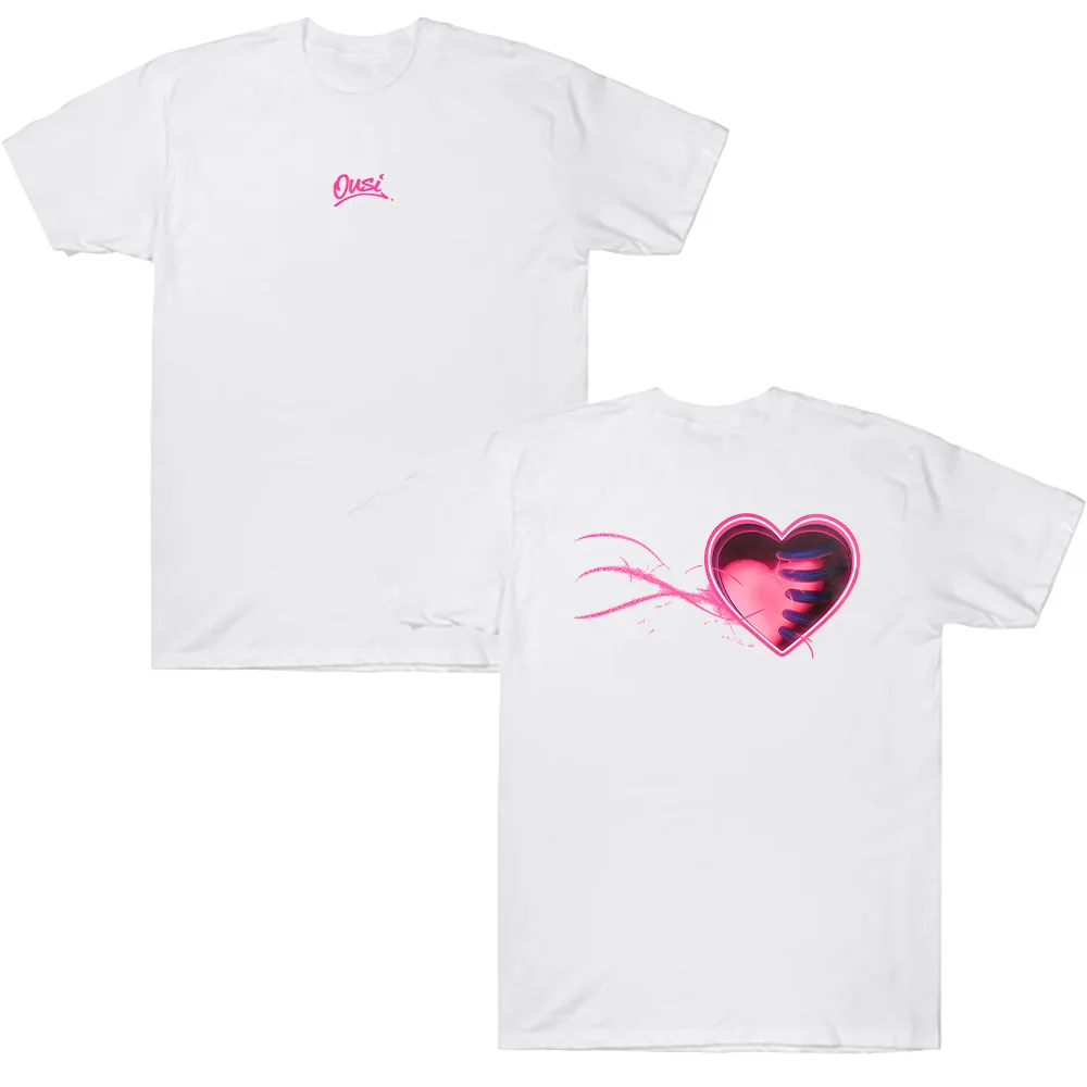 Omar Courtz Pink Heart Motion Tee High Quality Cotton Oversize Streetwear Round Neck Short Sleeve Clothes Unisex Casual T-shirts