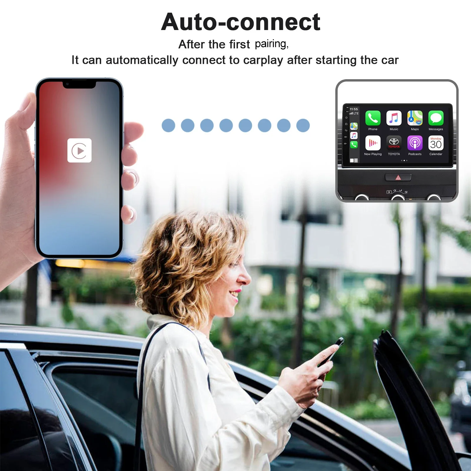 محول وسائط السيارة اللاسلكية، 5 جيجا هرتز WiFi Car سلكي إلى محول تلقائي لاسلكي بديل لهاتف iPhone 6/ 7/ 8/ 11/ 12/ 13 جميع الموديلات #3