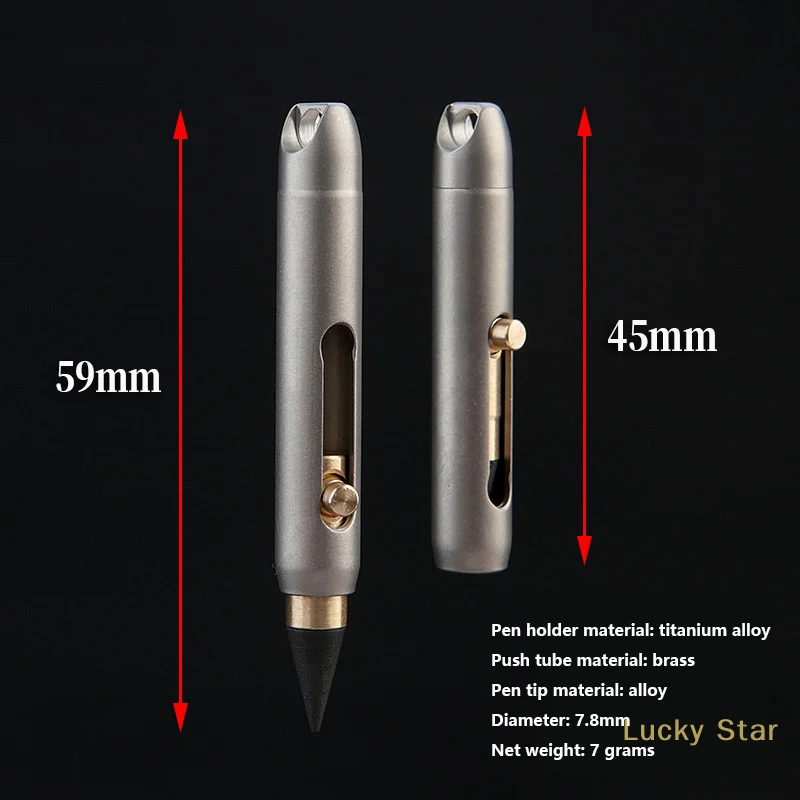 Eternity Pencil Portable Titanium Alloy Everlasting Pencil Desk Decor Pocket Pen For Writing Unique Keychain Pendant School