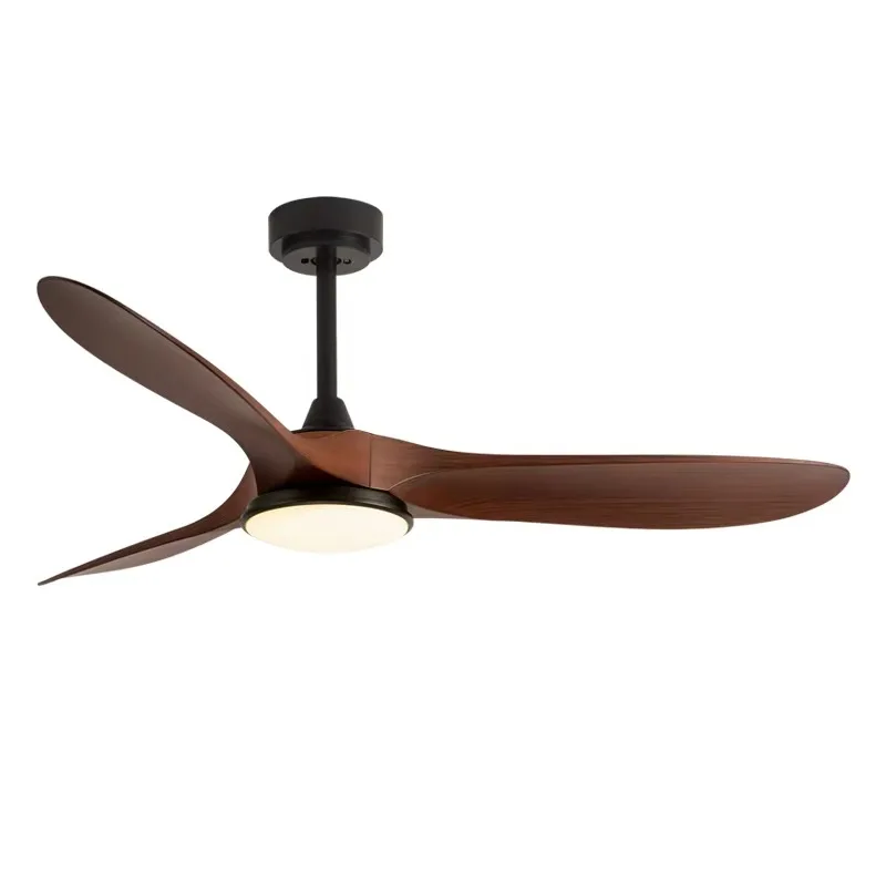 52-Inch Outdoor Waterproof LED Ceiling Fan Light 3 ABS Plastic Blades Metal Remote Control for Household Electric Power