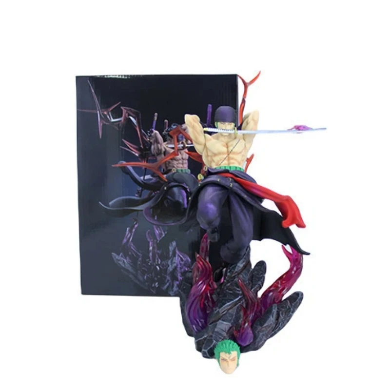 

Цельная фигурка Зоро Gk Sanzen Sekai, три меча, рисунок Enma, аниме, статуя, прыгающая поза, двойная голова, скульптура в штучной упаковке