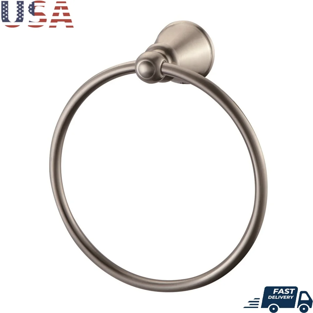 

Переходное кольцо для полотенец Матовый никель Приспособление для ванной комнаты Прочная цинковая конструкция Простая установка Современный дизайн 6,81x7,59x2,99