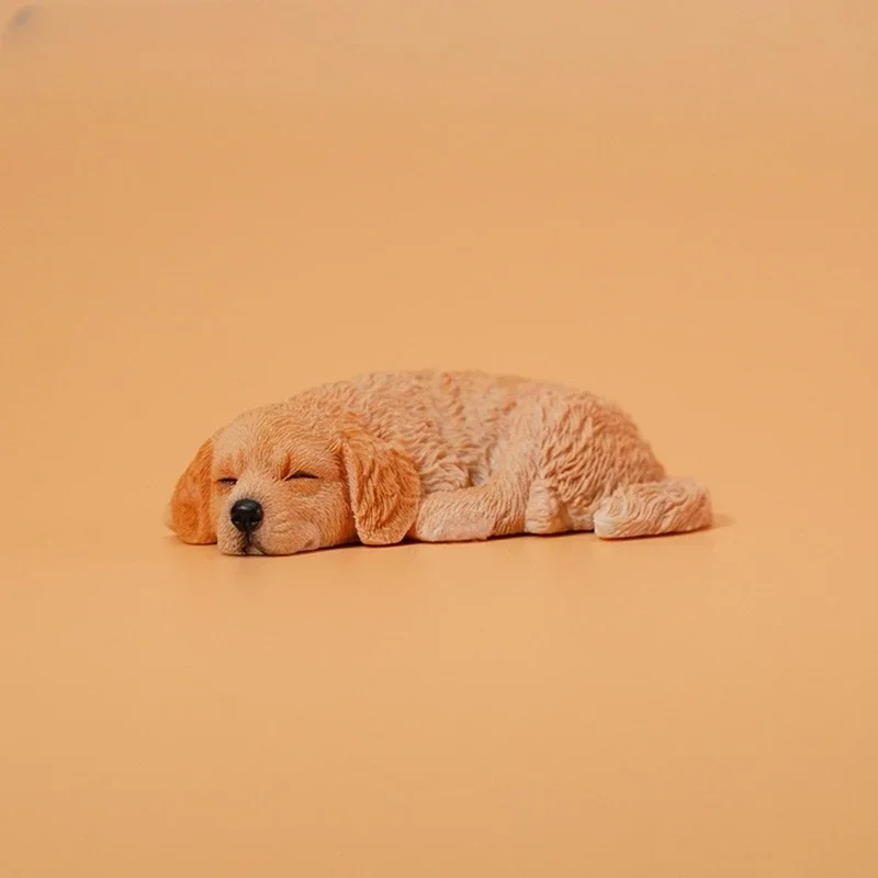 Mini Golden Retriever/Husky/Labrador Cub Sleeping Model Car Knickknack
