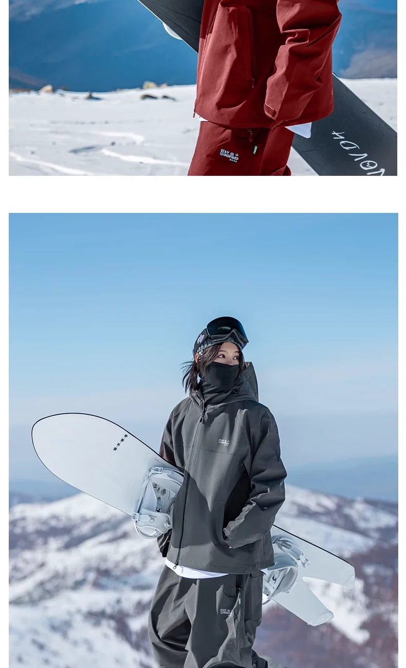 John Snow 2025 Neuer Unisex Ski-Anzug für Einzel- und Doppelbretter, Locker Geschnittener Wasserdichter Wärmehaltender Skianzug mit Skihose und Skijacke – Detail 36