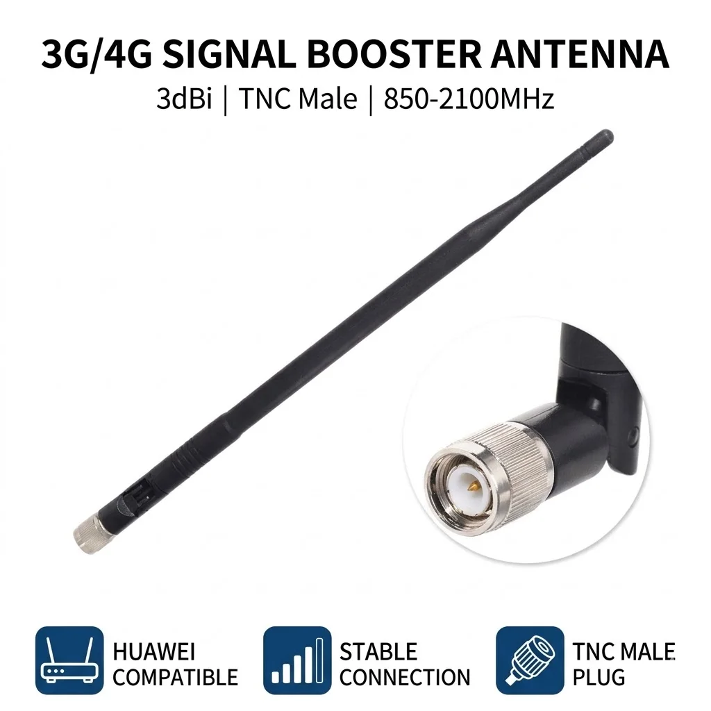 

Superbat 3dbi 850-2100MHz 3G Omni Rubber Signal Booster Aerial Antenna TNC Male Connector 50ohm for HUAWEI 3G&4G Wireless Router