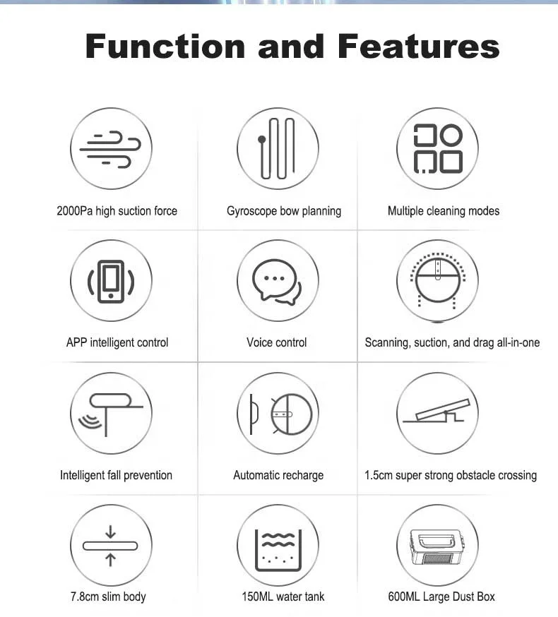 intelligent mobile phone remote control Scanning suction and drag all-in-one sweeping Robot