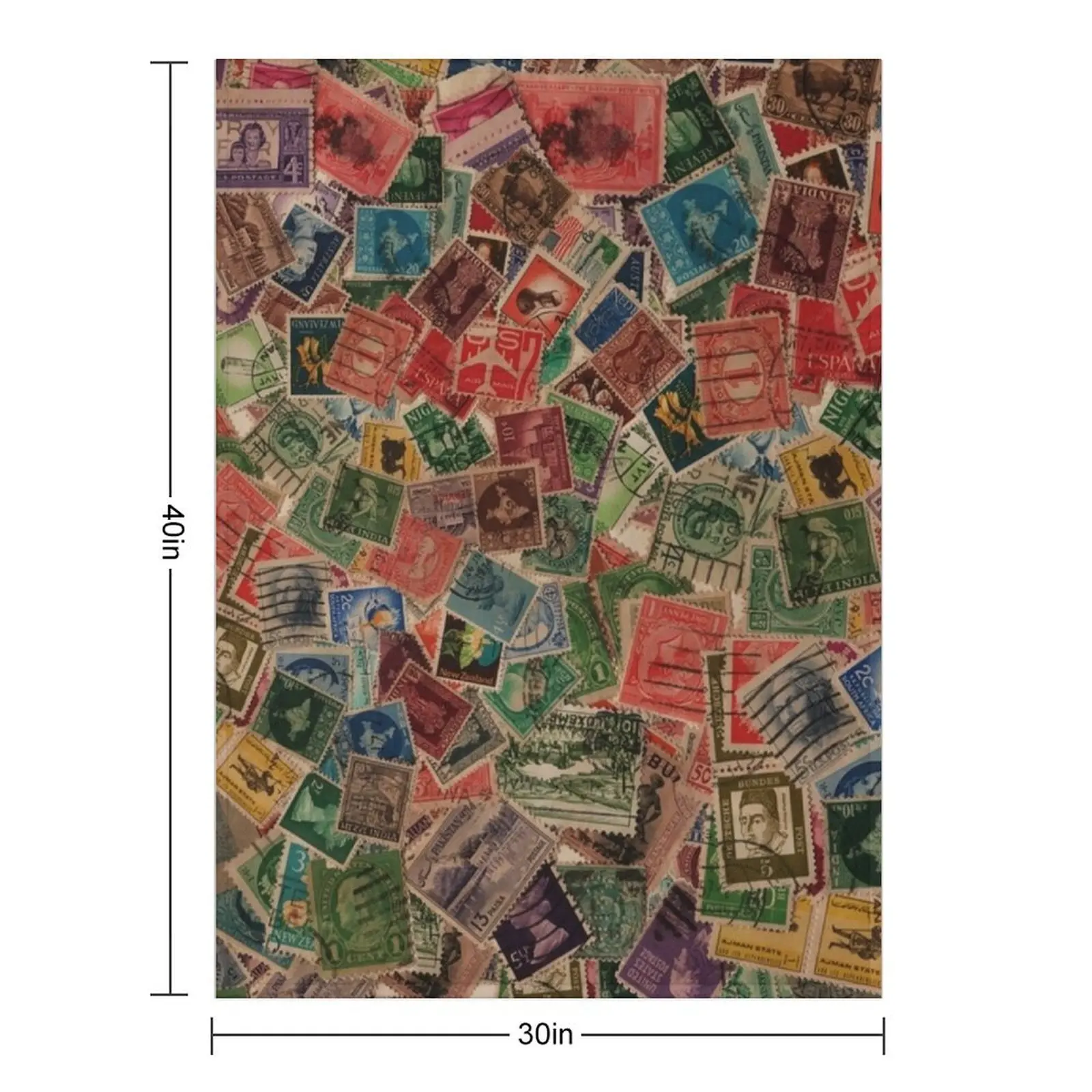 Vintage Postage Stamps Collection Throw Blanket Luxury Designer For Baby Heavy decorative Tourist Blankets
