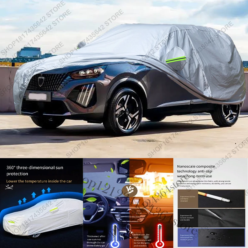 Full Car Cover Compatible with Peugeot 2008 2020-2025 All-Weather Sun Rain UV Dust Proof Rain Outdoor Indoor Protect