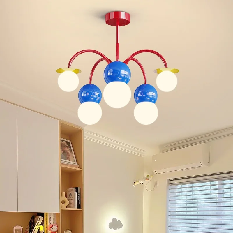 

New Cream Wind Planet Chandelier Living Room Bedroom Color Ceiling Lights Macaron Children's Room Lighting