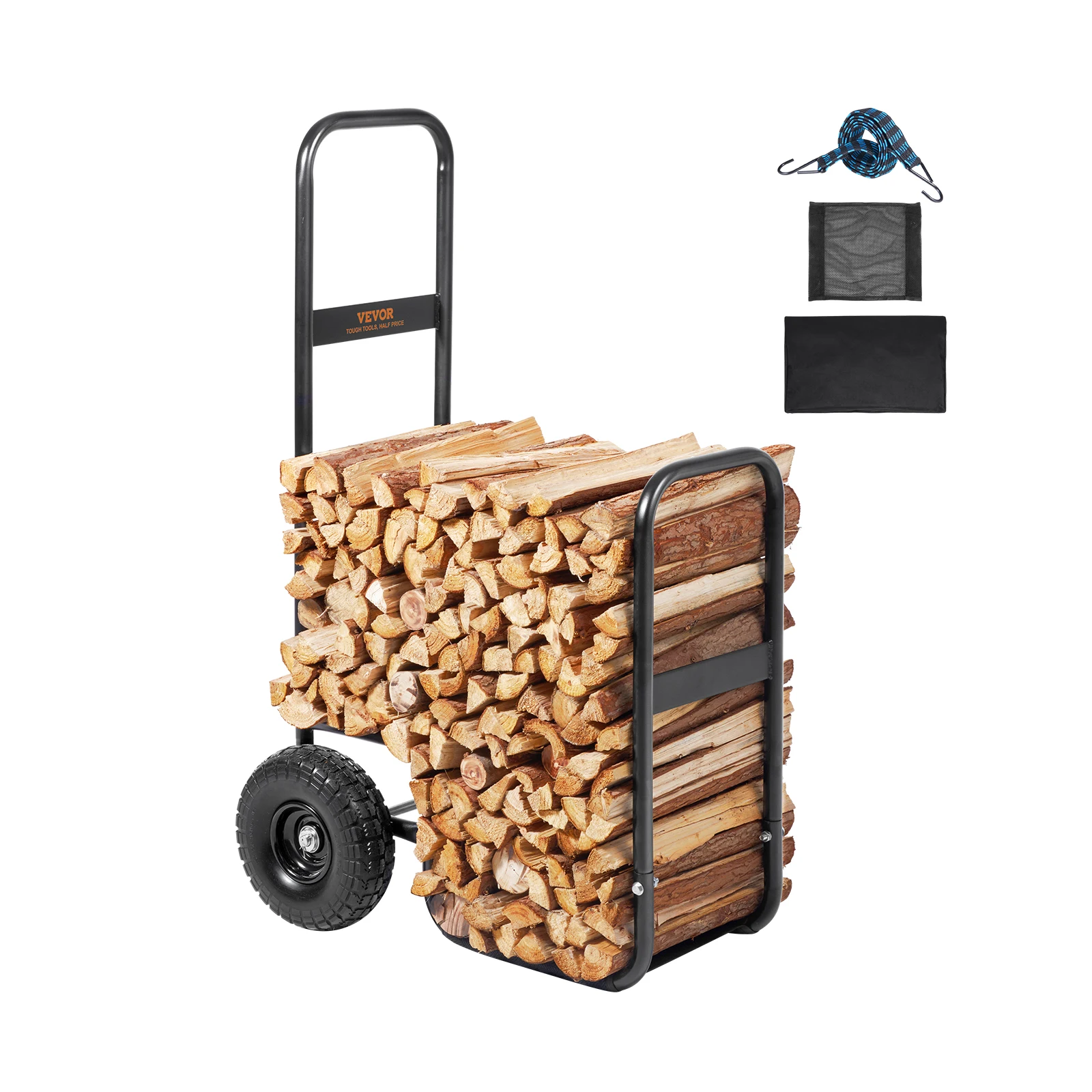 Heavy Duty Firewood Log Cart with Wheels