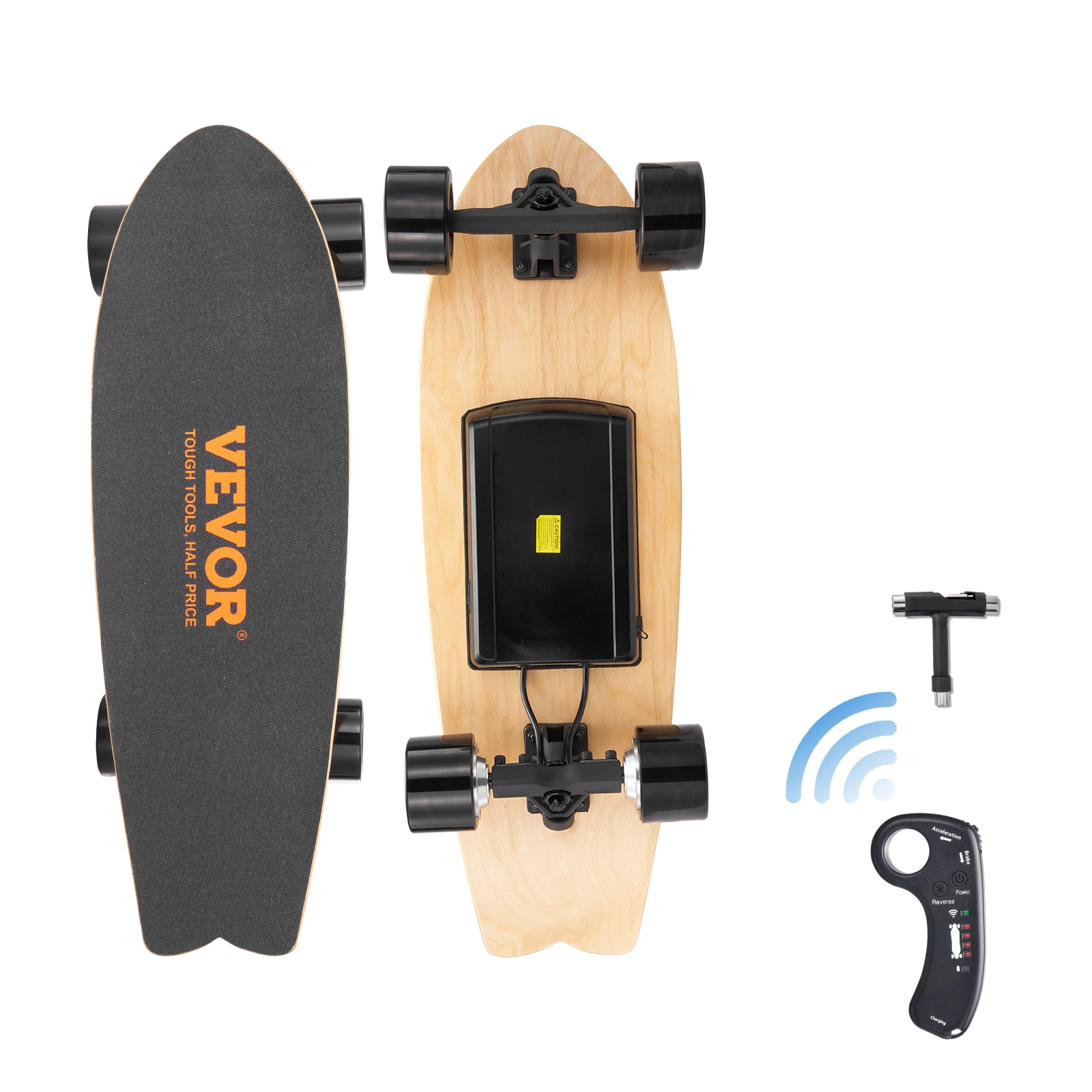 

VEVOR Electric Skateboard with Remote 13.7/25 Mph Top Speed Electric Longboard 3 Speeds Easy Carry for Adults Teens Beginners