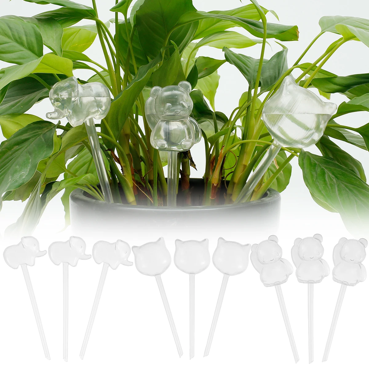 

3Pcs Plant Watering Globes 140ML Self Watering Plant Watering Bulbs Transparent Automatic Watering Spikes Cute Shape Self