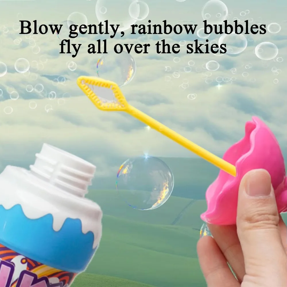 Juguetes para soplar burbujas para niños con forma de helado, botella de burbujas portátil de 30ML, invertida sin derrames de agua de burbujas líquida