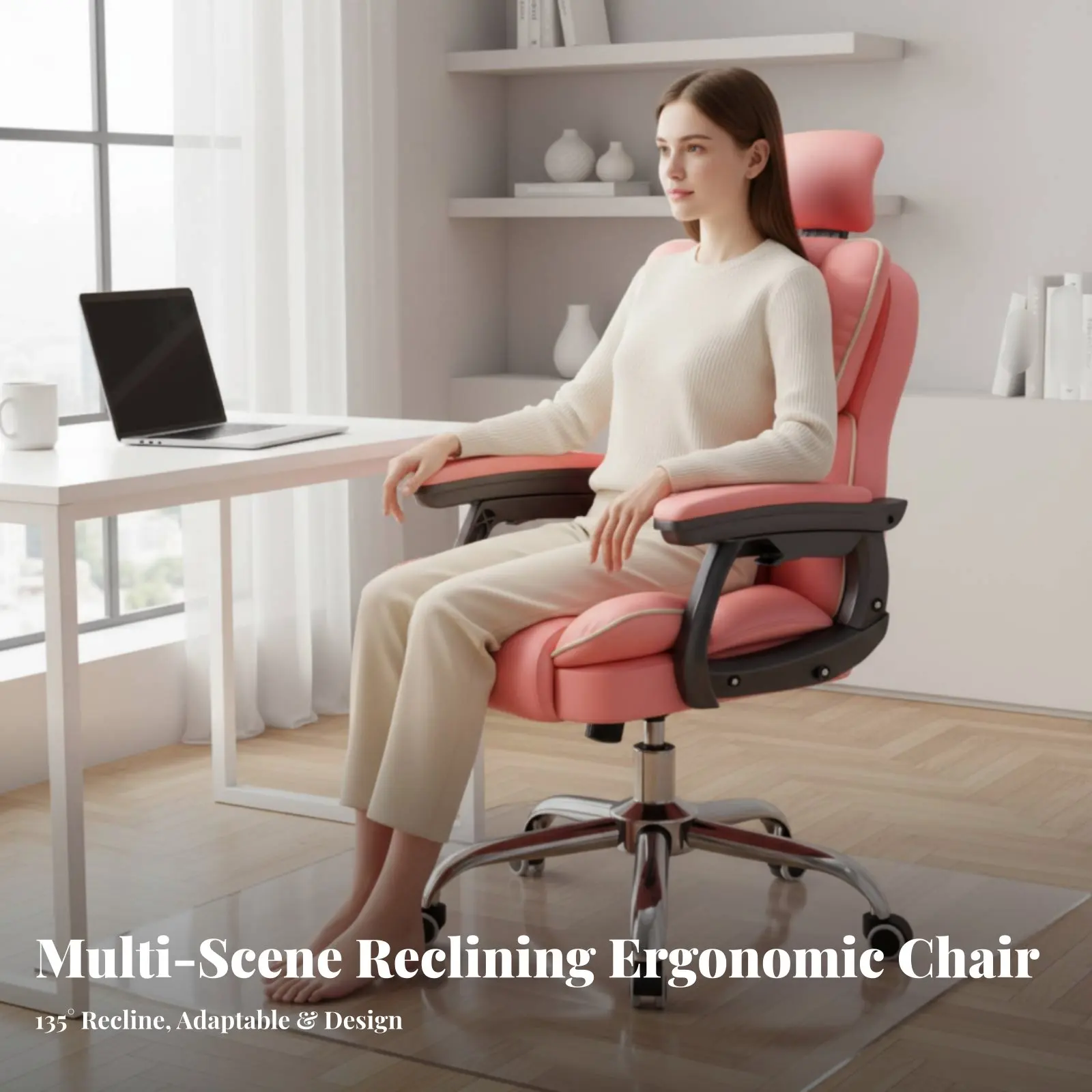 poltrona-gaming-ergonomica-reclinabile-con-braccioli-collegati-base-a-slitta-traspirante-robusta-costruzione