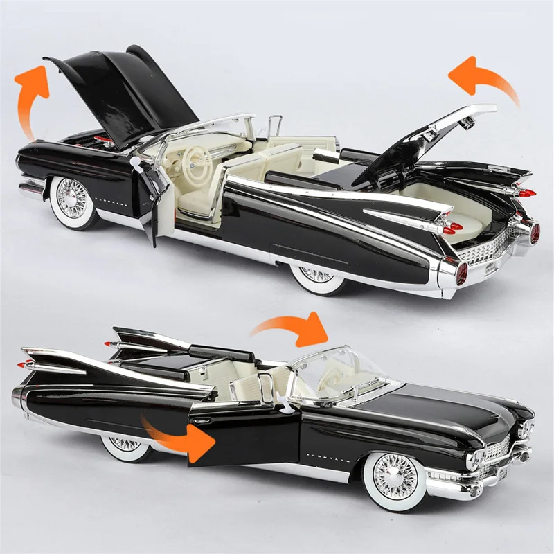 1/24 Pink Eldorado Biarritz Serie 62, Legierungsautomodell, Druckguss, Metall, klassische Sportfahrzeuge, Automodell, Ton, Licht, Kinderspielzeug, Geschenk