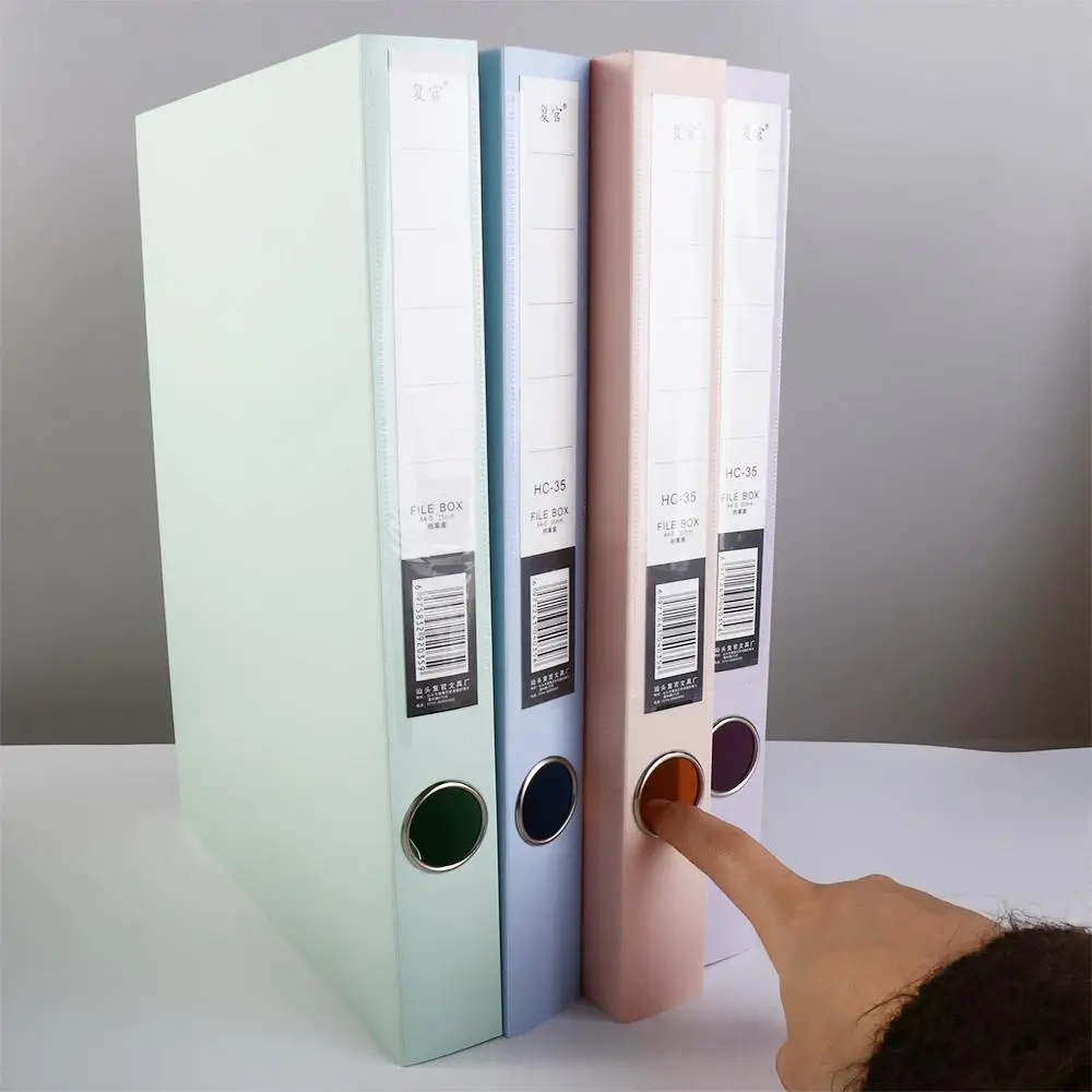 Multifunctional A4 File Organizer Box Thickened Dustproof Desktop Storage Box PP Plastic Morandi Color File Paper Organizer