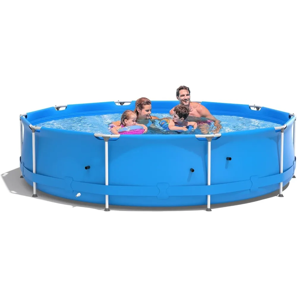 

Наземный бассейн, 12X31,5 дюйма, с крышкой для бассейна, устойчивый к разрыву и прочный, для задних дворов, патио, наружных круглых бассейнов