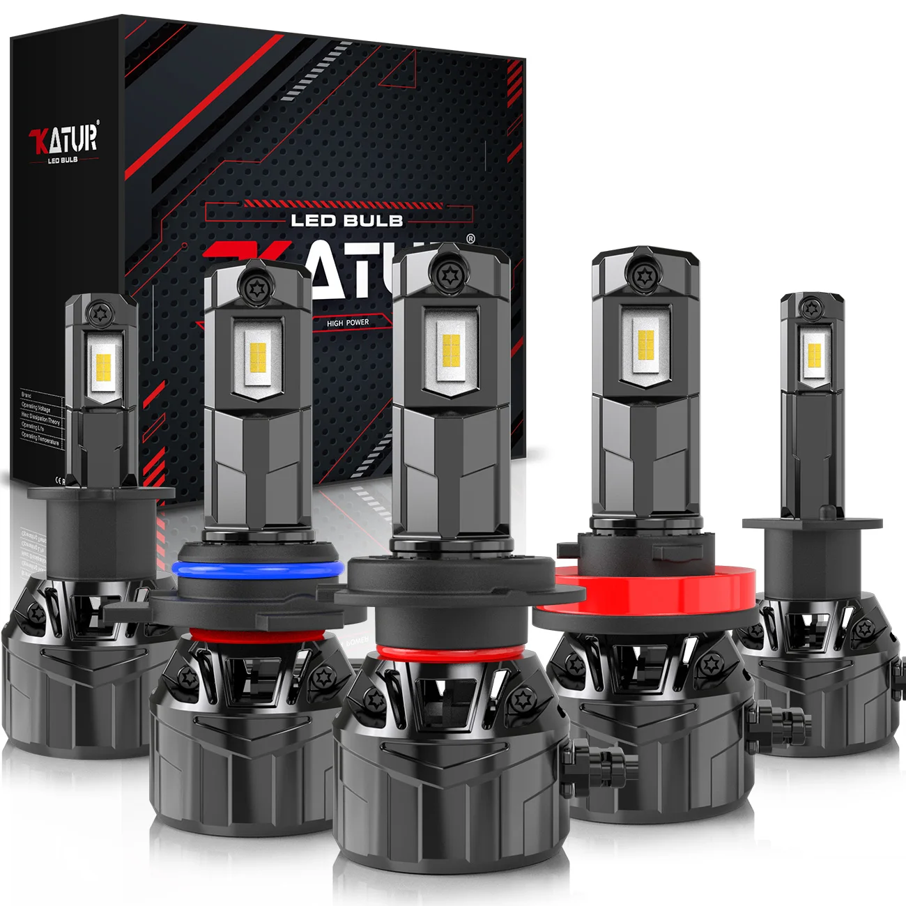 

Katur 2X H7 H4 9003 H1 H3 H8 H9 H11 H13 9005 9006 HB2 HB3 HB4 LED Headlights ​Bulb Canbus 6000K High Low Beam Car Auto Headlamp