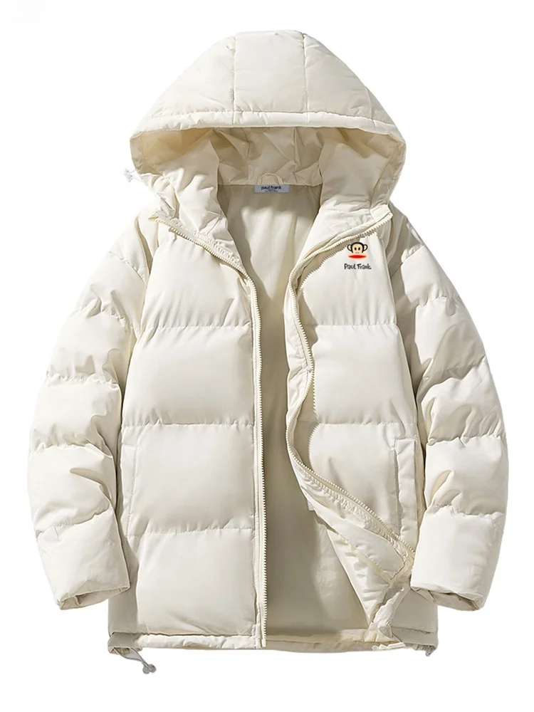 

PaulFrank Thiened Winter Cotton Jaet 2025 New Faion Brand Versatile Hooded Monkey Coat Warm Youth Casual Long Sve