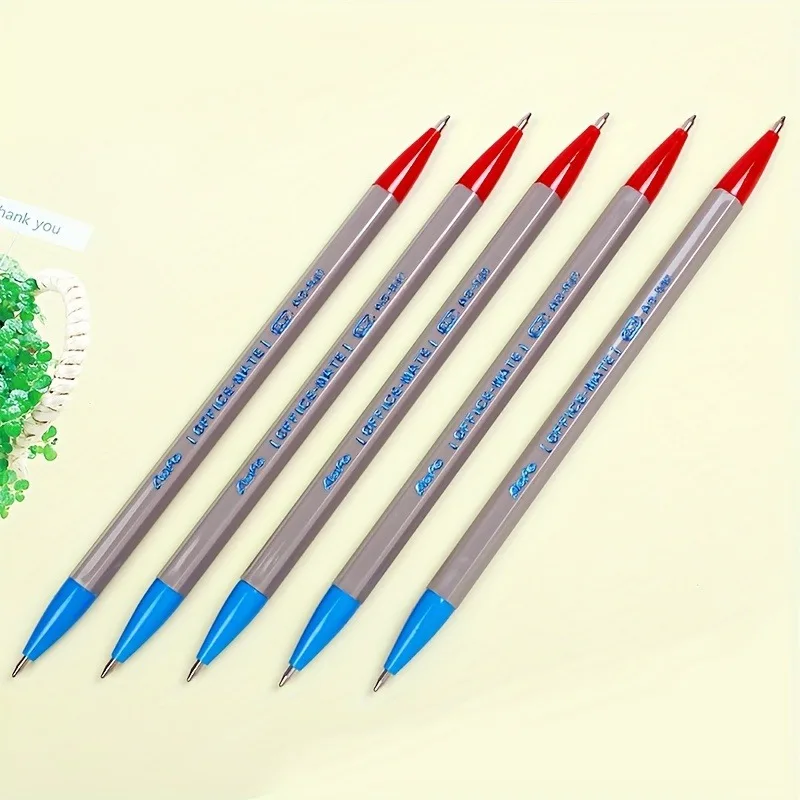 

12 красных и синих шариковых ручек с двойным наконечником, шариковые ручки диаметром 0,7 мм, для креативного и лаконичного письма, двухцветные ручки на масляной основе.