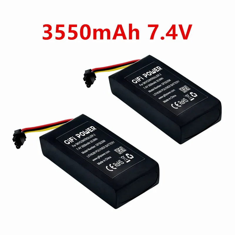 Image of Original 1-3 Stück 3550 mAh 2S/7,4 V Fernbedienungsbatterie für Parrot Skycontroller 2, 7,4 V wiederaufladbare Batterie