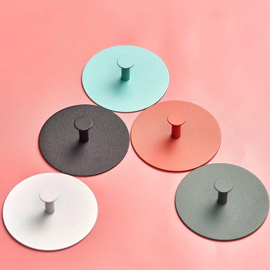 6pcs， Matte round hook, classic round adhesive strong load-bearing hook，6 colors optional for home storage