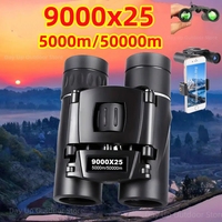 9000x25 HD Zoom Portable Powerful Binoculars Long Range BAK4 Telescope Jumelles Folding Optics for Outdoor Hunting Camping