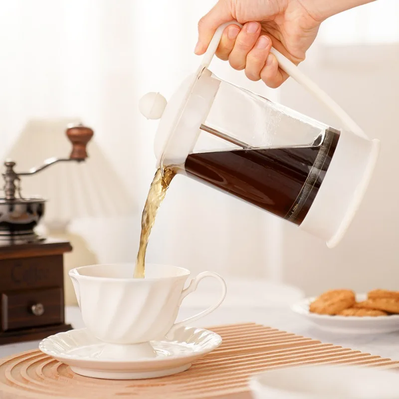 

Large Capacity Hand Brewed French Coffee Pot with Glass Press