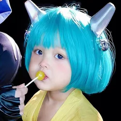 Lake Blue Children Wigs Little Girl Hair Accessories Little Girl Hair Accessories Kids Headdress Baby Cosplay Headgear Headwear