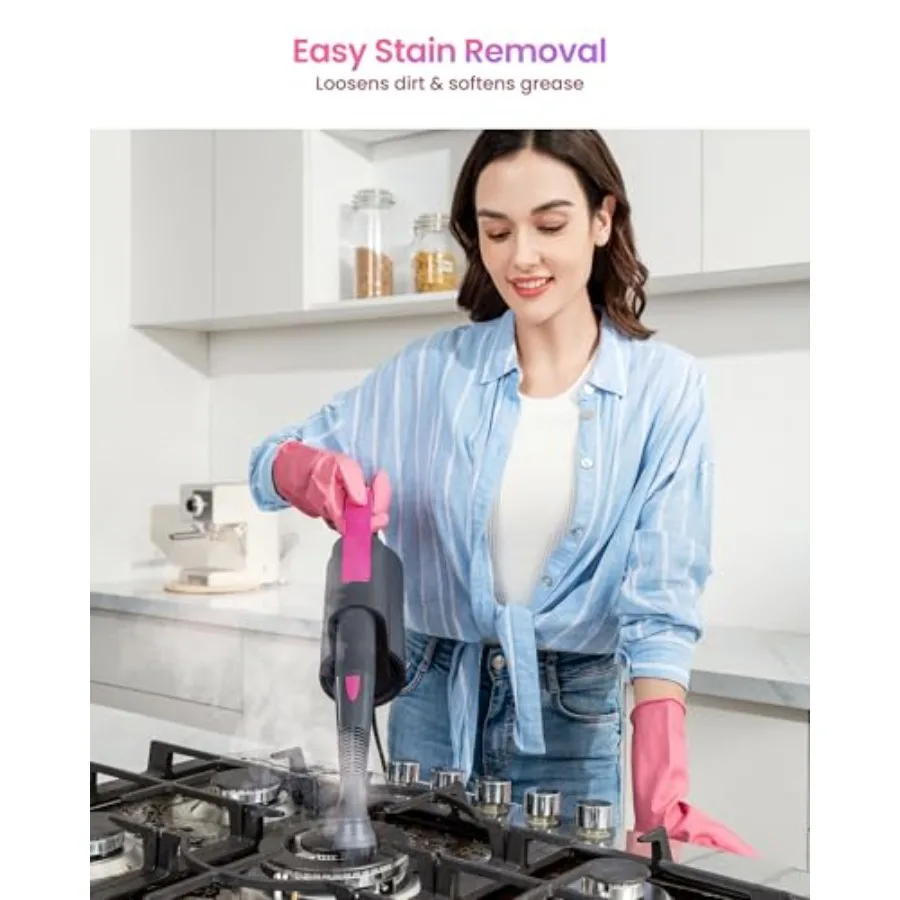 19-in-1 Steam Mop Dual-Rod Design with Detachable Handheld Steamer for Walls Grouts Hard Floors Tiles Includes Multi-purpose Ac